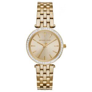 Michael Kors MK3365 Mini Darci Gold-Tone Women's Watch Crystal Bezel 33mm